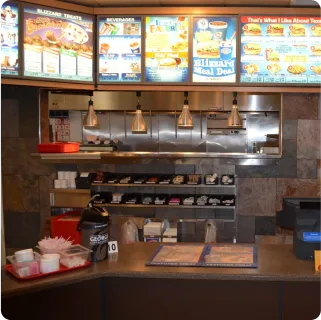 Dairy Queen front counter and menu boards